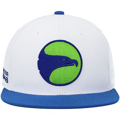 Men's Mitchell & Ness White/Royal Atlanta Hawks Hardwood Classics Snapback Hat