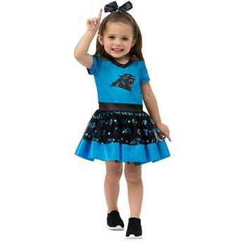 Girls Toddler Blue Carolina Panthers Tutu Tailgate Game Day V-Neck Costume