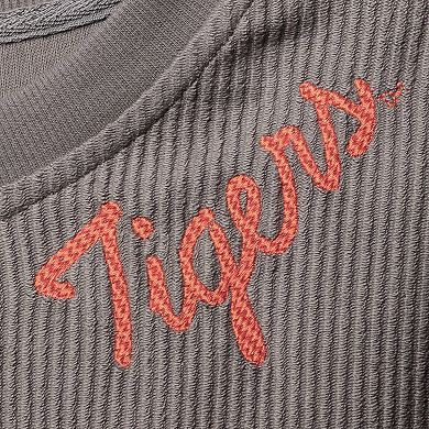 Women's League Collegiate Wear Charcoal Clemson Tigers Corded Timber Cropped Pullover Sweatshirt