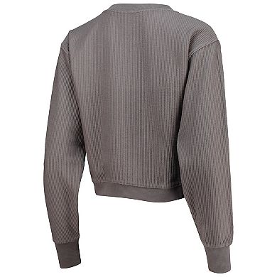 Women's League Collegiate Wear Charcoal Clemson Tigers Corded Timber Cropped Pullover Sweatshirt