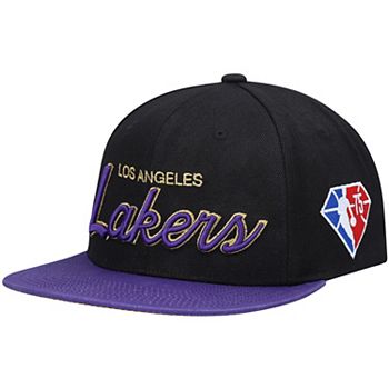 Mitchell & Ness Black Los Angeles Lakers NBA 75th Anniversary Snapback Hat