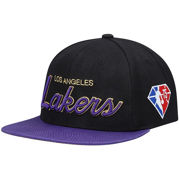 Men's Mitchell & Ness Black Los Angeles Lakers NBA 75th Anniversary  Snapback Hat