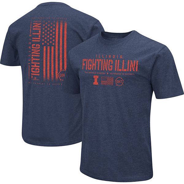 Men's Colosseum Heather Navy Illinois Fighting Illini OHT Military ...