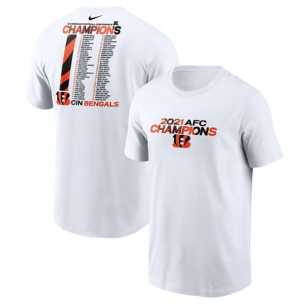 Men's Nike White Cincinnati Bengals 2021 AFC Champions Roster T-Shirt