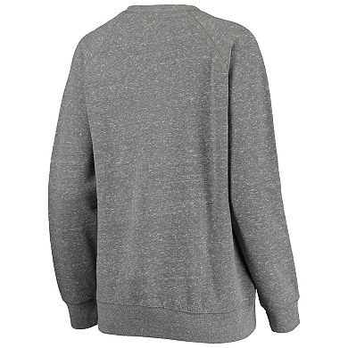 Women's Pressbox Heathered Gray Cincinnati Bearcats Edith Vintage Knobi Raglan Pullover Sweatshirt