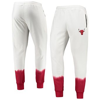 Men's Oatmeal Chicago Bulls Double Dribble Tie-Dye Fleece Jogger Pants
