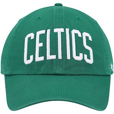Men's '47 Kelly Green Boston Celtics Clean Up Wordmark Adjustable Hat