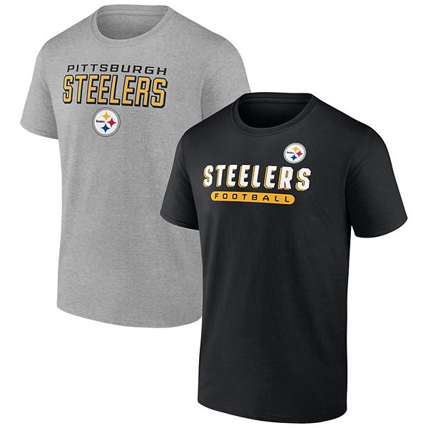 Womens Pittsburgh Steelers Football Grey V Neck T Shirt Team Apparel M