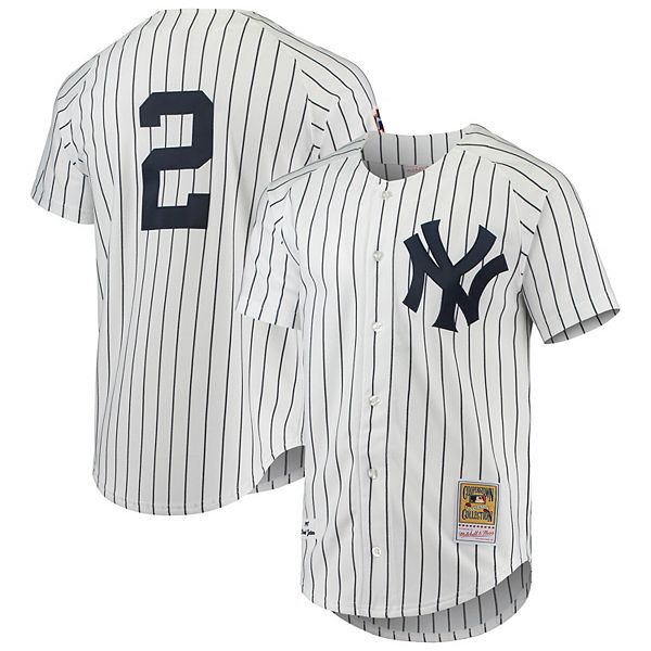 Men's Stitches White New York Yankees Cooperstown Collection V-Neck Jersey
