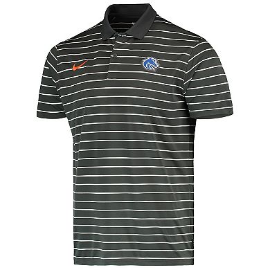 Men's Nike Anthracite Boise State Broncos Victory Stripe Performance Polo
