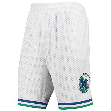 Men's Mitchell & Ness White Dallas Mavericks 1998-99 Hardwood Classics Swingman Shorts
