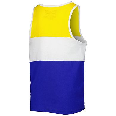 Youth Mitchell & Ness Royal/Gold Golden State Warriors Hardwood Classics Special Script Tank Top