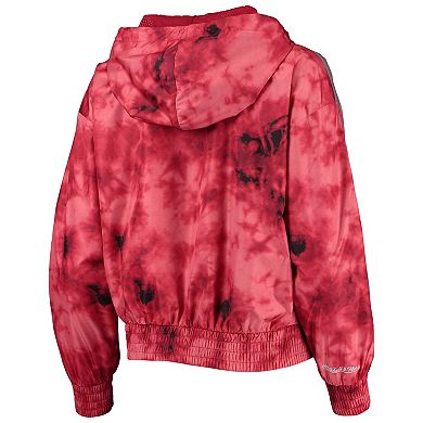 Women's Mitchell & Ness Red Chicago Bulls Galaxy Sublimated Windbreaker Pullover Full-Zip Hoodie