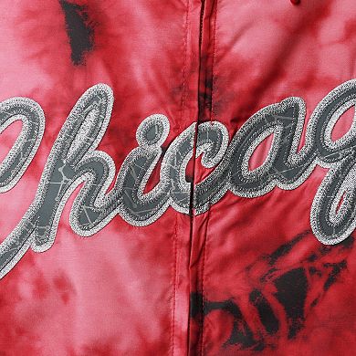 Women's Mitchell & Ness Red Chicago Bulls Galaxy Sublimated Windbreaker Pullover Full-Zip Hoodie