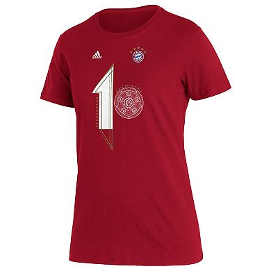 Women's adidas Red Bayern Munich 2022 Deutscher Meister T-Shirt