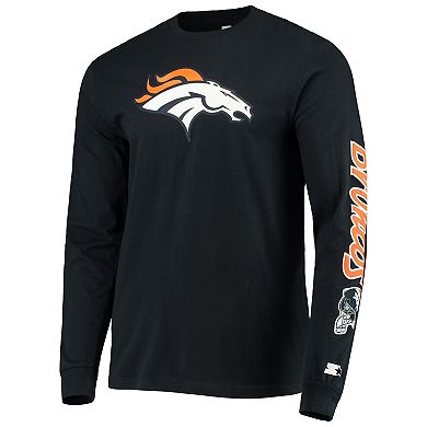 Men's Starter Navy Denver Broncos Halftime Long Sleeve T-Shirt