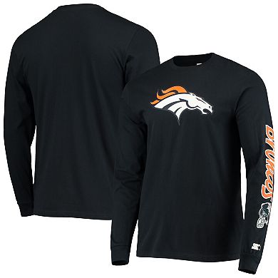 Men's Starter Navy Denver Broncos Halftime Long Sleeve T-Shirt