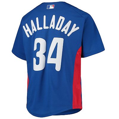 Youth Mitchell Ness Roy Halladay Royal Philadelphia Phillies Cooperstown Collection Mesh Batting Practice Jersey