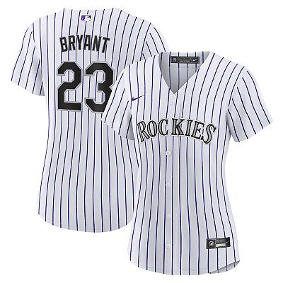 Women s Nike Kris Bryant White Purple Colorado Rockies Replica Player Jersey