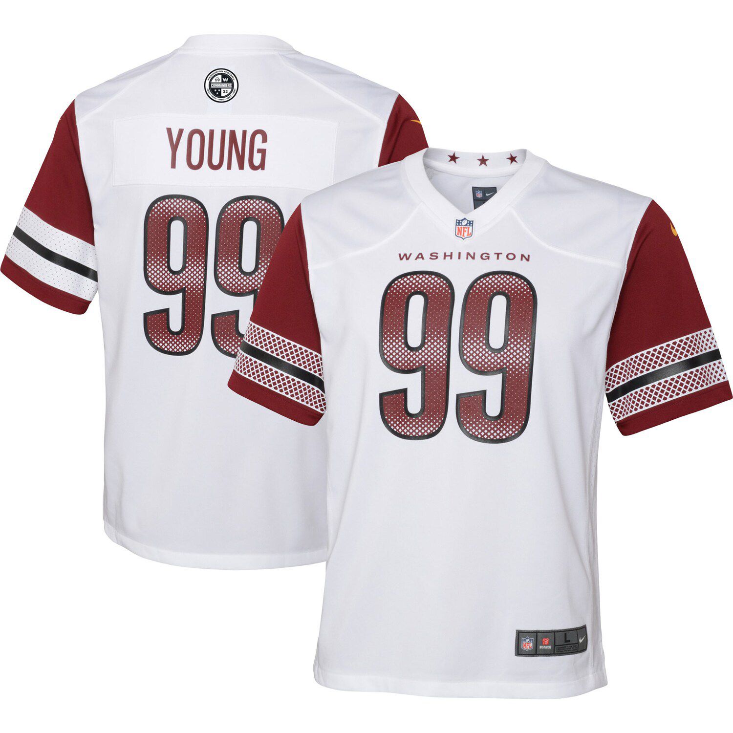 Outerstuff Youth Chase Young Burgundy Washington Commanders Mainliner Player Name & Number T-Shirt, Boy's, Size: Yth Small, Red