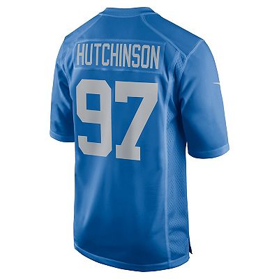 Detroit Lions Aidan Hutchinson Nike Blue NFL Draft First Round Pick hot Game Jersey