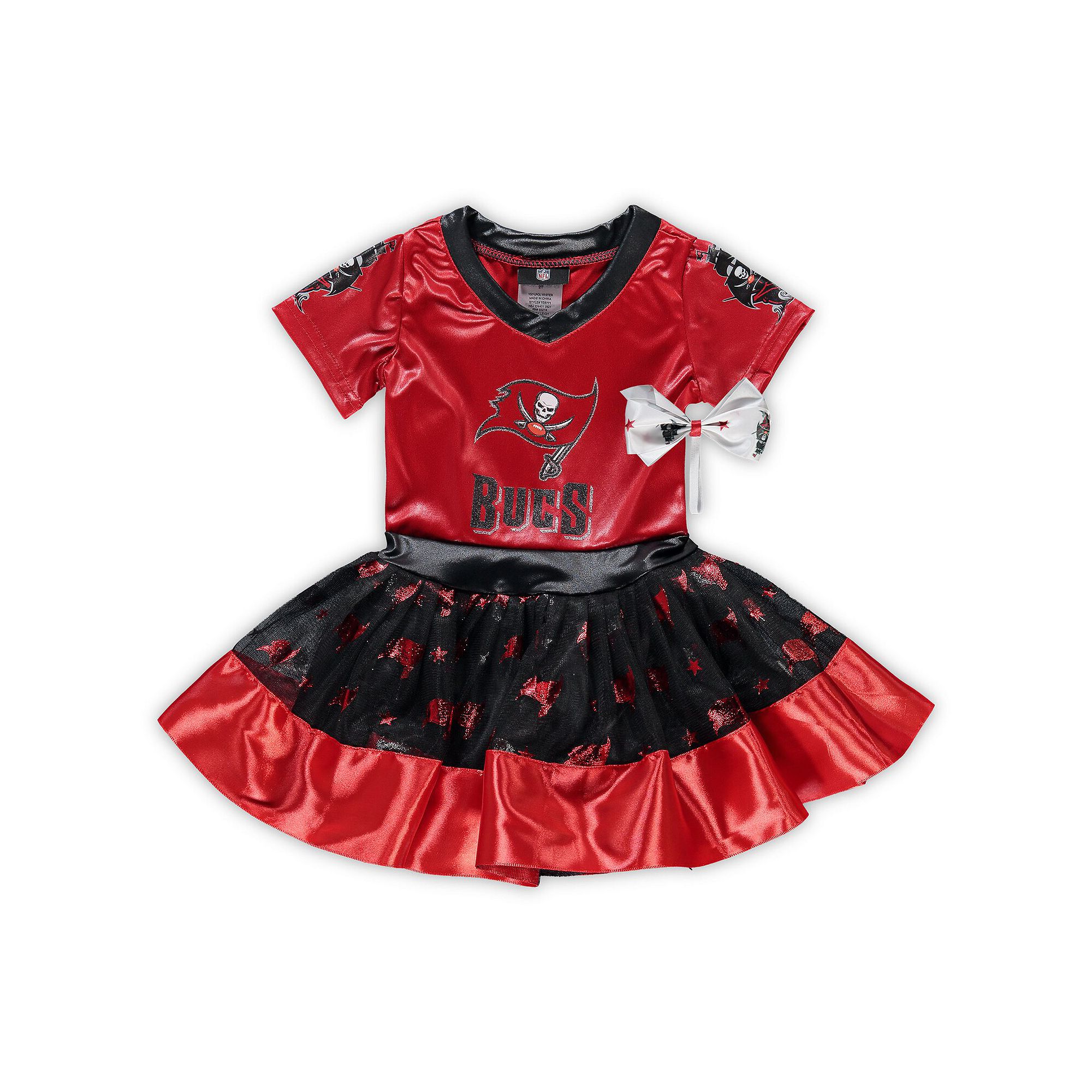 Girls Toddler Red Tampa Bay Buccaneers Tutu Tailgate Game Day V-Neck Costum