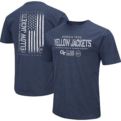 Men's Colosseum Navy Georgia Tech Yellow Jackets OHT Military Appreciation Flag 2.0 T-Shirt