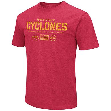 Men's Colosseum Cardinal Iowa State Cyclones OHT Military Appreciation Flag 2.0 T-Shirt
