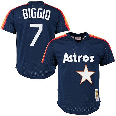 Men s Mitchell Ness Craig Biggio Navy Houston Astros Cooperstown Mesh Batting Practice Jersey