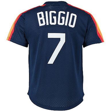 Men's Mitchell & Ness Craig Biggio Navy Houston Astros Cooperstown Mesh Batting Practice Jersey