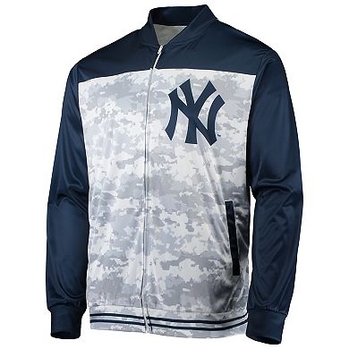 Men's Stitches Navy New York Yankees Camo Full-Zip Jacket