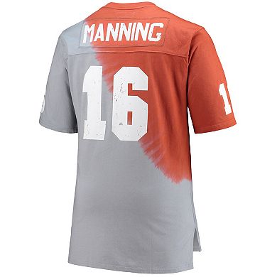 Men's Mitchell & Ness Peyton Manning Tennessee Orange/Gray Tennessee Volunteers Name & Number Tie-Dye V-Neck T-Shirt