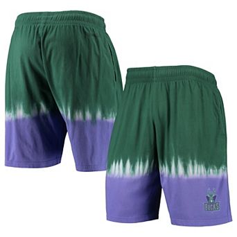 Men's Mitchell & Ness Green/Purple Milwaukee Bucks Hardwood Classic Authentic Shorts