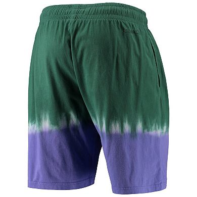 Men's Mitchell & Ness Green/Purple Milwaukee Bucks Hardwood Classic Authentic Shorts