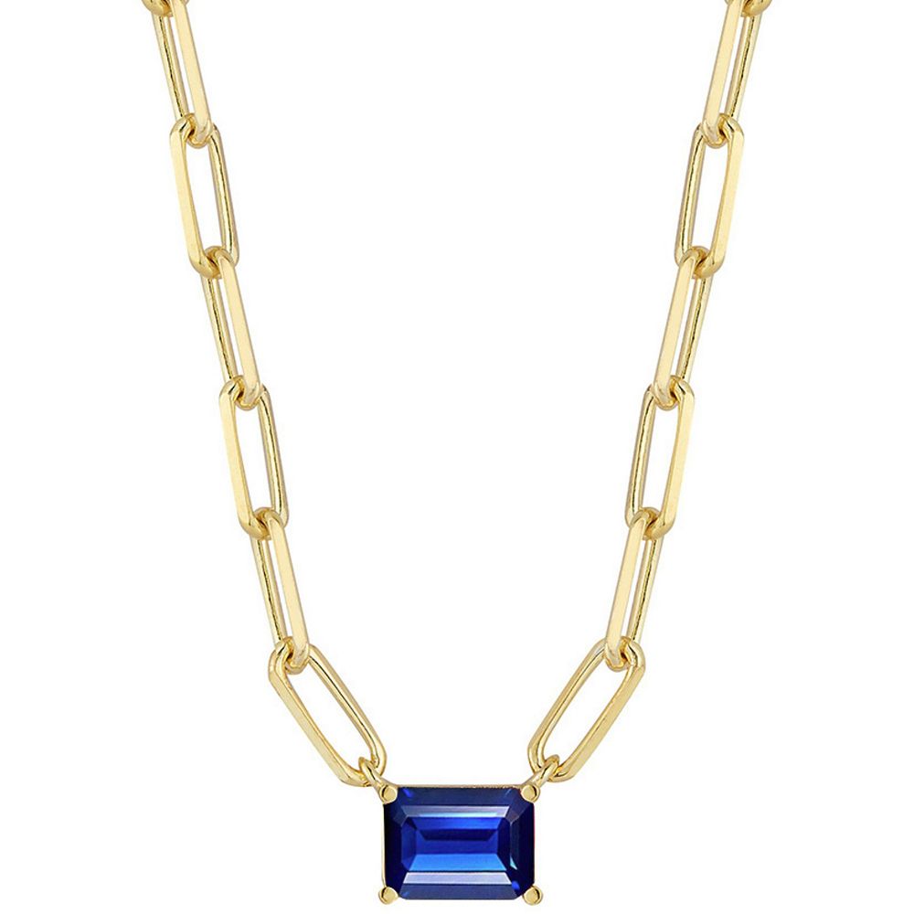 14K Gold Over Sterling Silver Studded  Crystal Pendant Necklace