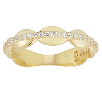 Sunkissed Sterling Cubic Zirconia Bubble Ring