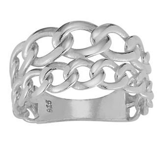 Sunkissed Sterling Double Stack Curb Chain Ring