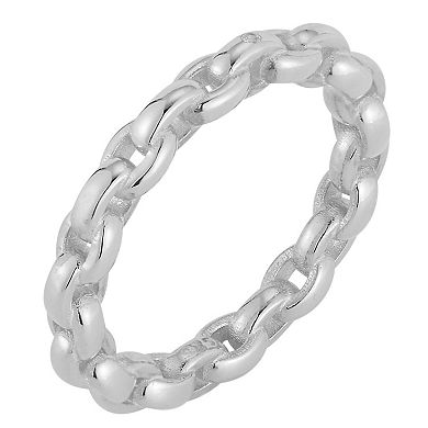 Sunkissed Sterling Link Chain Ring