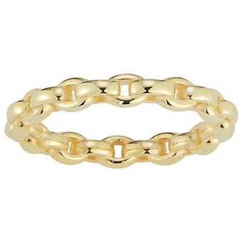 Sunkissed Sterling Link Chain Ring