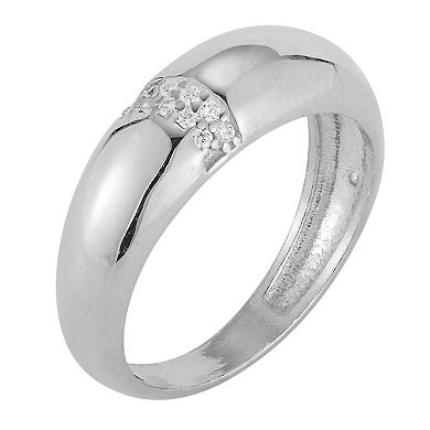 Sunkissed Sterling Cubic Zirconia Dome Ring