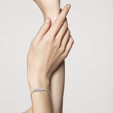 Sunkissed Sterling Cubic Zirconia Bar Chain Bracelet