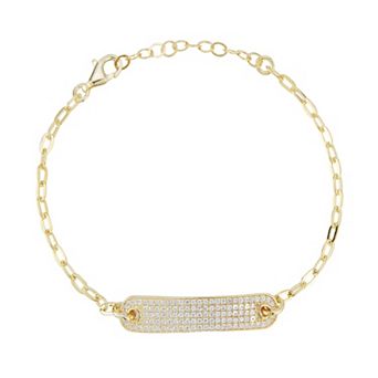 Sunkissed Sterling Cubic Zirconia Bar Chain Bracelet