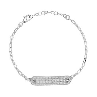 Sunkissed Sterling Cubic Zirconia Bar Chain Bracelet