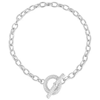 Sunkissed Sterling Cubic Zirconia Toggle Bracelet