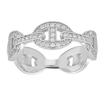 Sunkissed Sterling Cubic Zirconia Mariner Link Ring