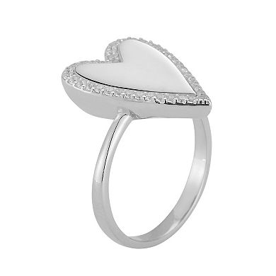 Sunkissed Sterling Cubic Zirconia Heart Ring