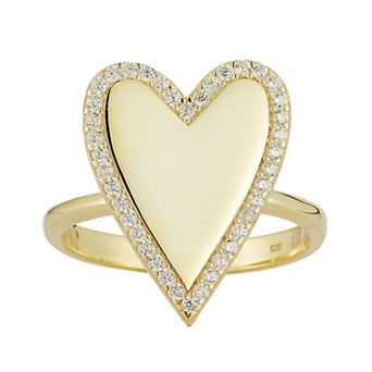Sunkissed Sterling Cubic Zirconia Heart Ring