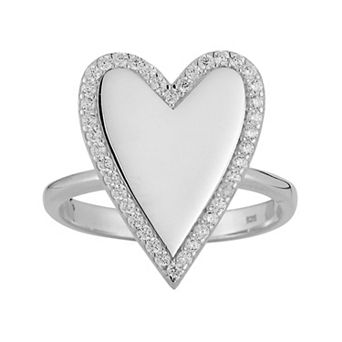 Sunkissed Sterling Cubic Zirconia Heart Ring
