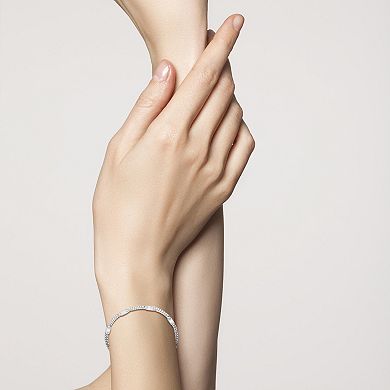 Sunkissed Sterling Cubic Zirconia Curb Chain Bracelet