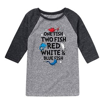 Boys 8-20 Dr. Seuss Red White Blue Raglan Graphic Tee